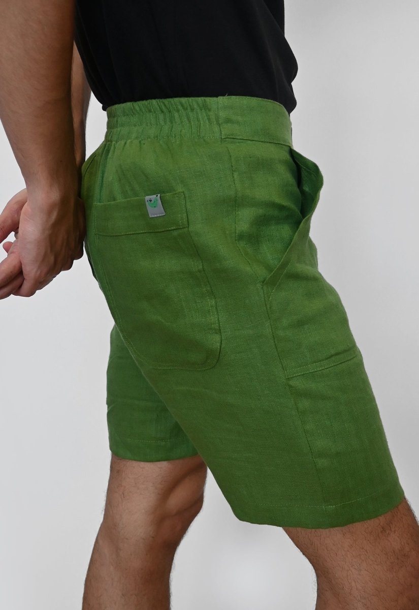 "Tutti Frutti" Linen Shorts - Plantain Green